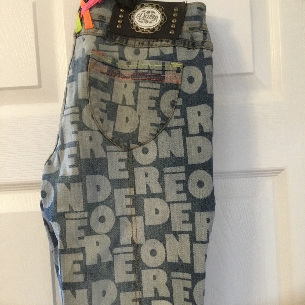 Unique Beyoncé Dereon All Over Jeans (Lapel flap needs stitching) NICE! - Picture 15 of 16